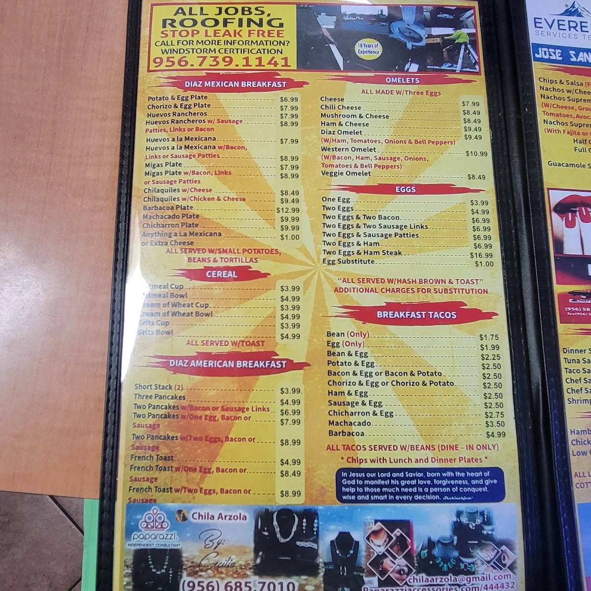 Diaz Diner Menu - Image 5