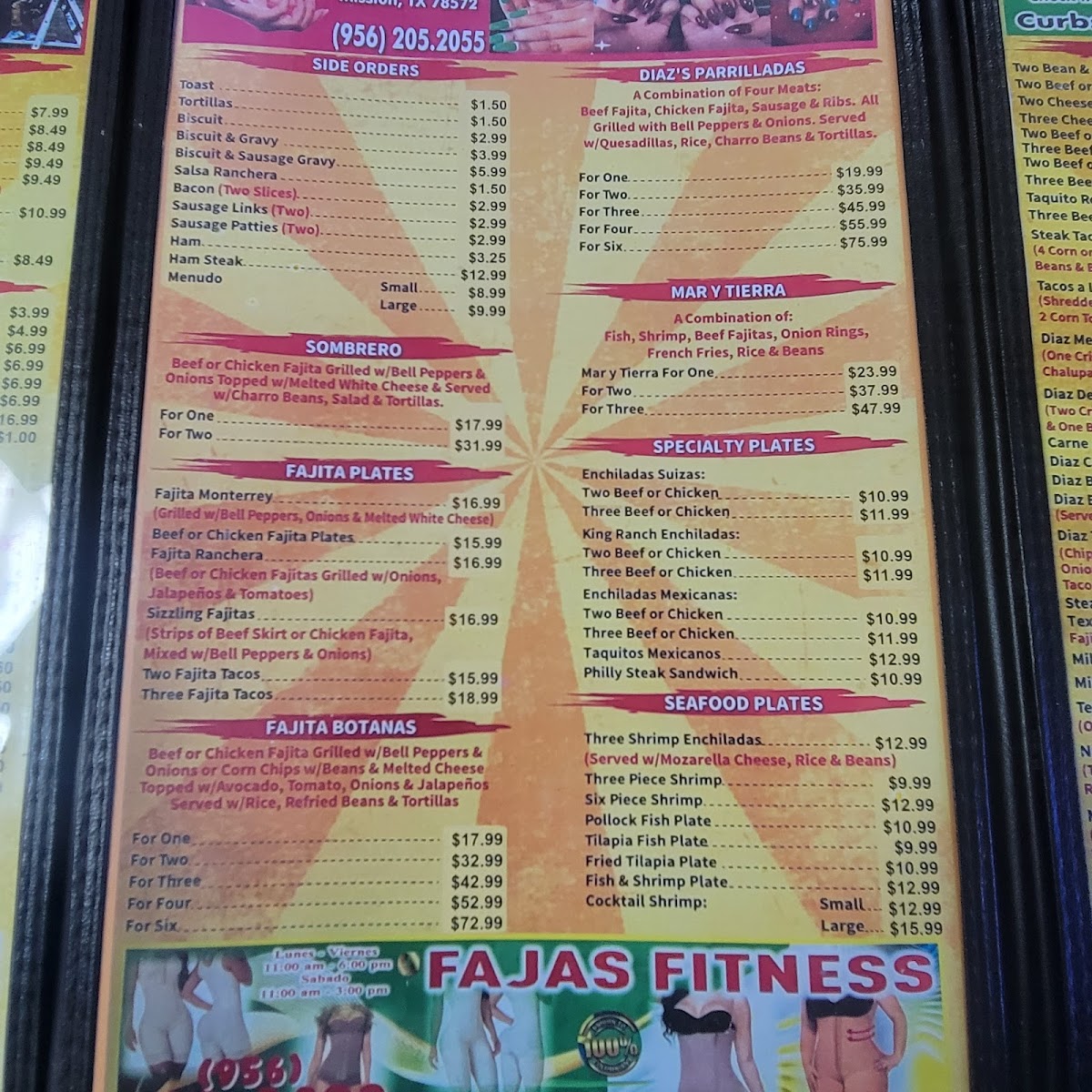 Diaz Diner Menu - Image 6